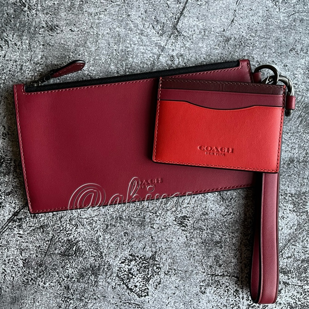 NWT Coach Leather SLG Trio